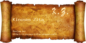 Kincses Zita névjegykártya